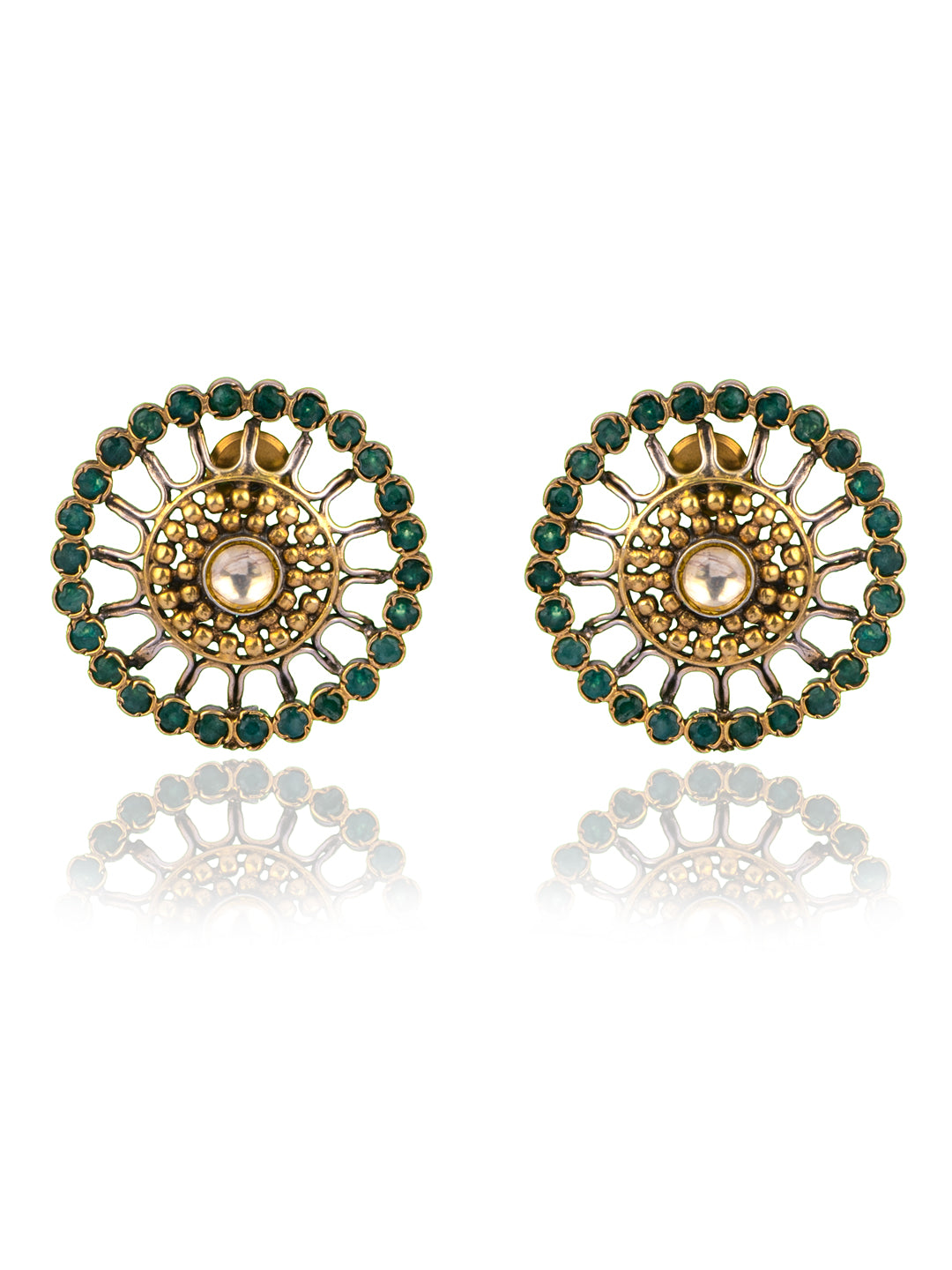 925 Sterling Silver Gold Plated Studs view 1