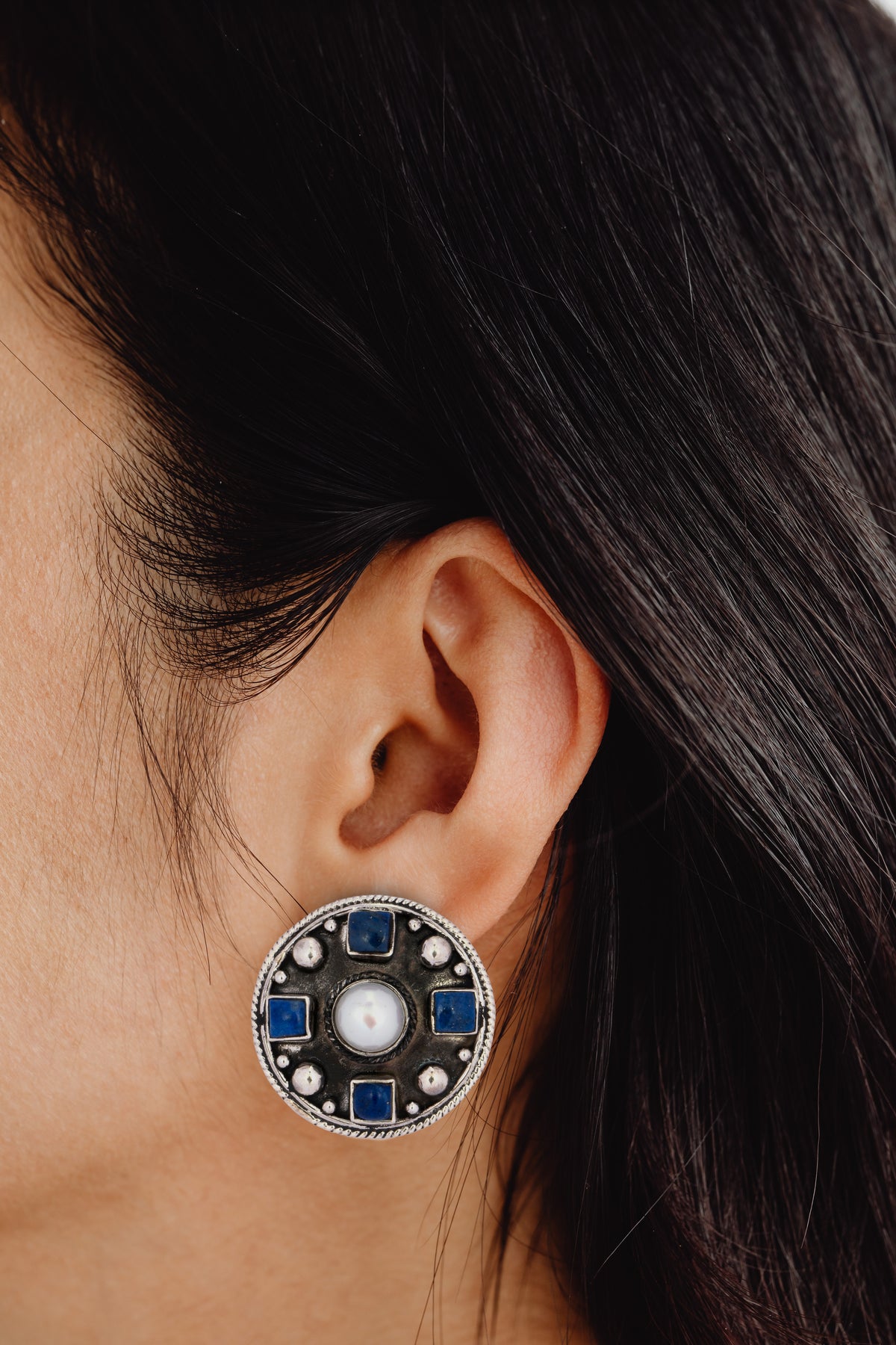 925 Sterling Silver Studs with Blue Lapis view 3