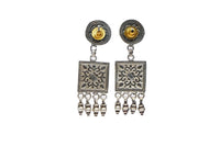 Silver Two-Toned Chitai Tribal Earrings view 2
