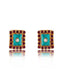 925 Sterling Silver 22K Gold Plated Turquoise, Ruby, Kundan Studs Earring