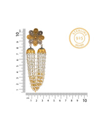 925 Sterling Silver Two Tone Double Jhumki Fusion Earringss view 5