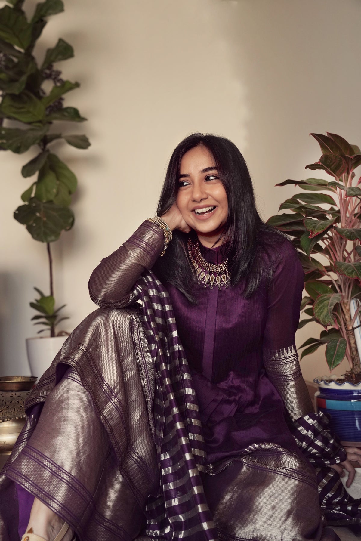 Prajakta Koli (@mostlysane) 925 Sterling Silver Gold Plated Statement Necklace view 1